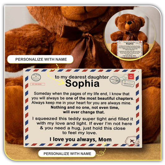 [ALMOST SOLD OUT] To My Daughter - Personalized Teddy Bear Gift Set - LM002