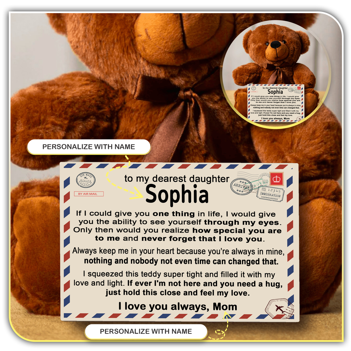 [ALMOST SOLD OUT] To My Daughter - Personalized Teddy Bear Gift Set - LM006