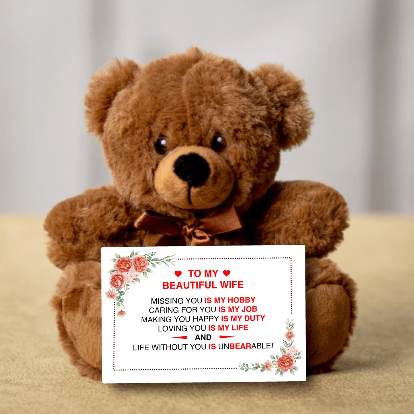 To My Beautiful Wife - Teddy Bear Gift Set - LM004