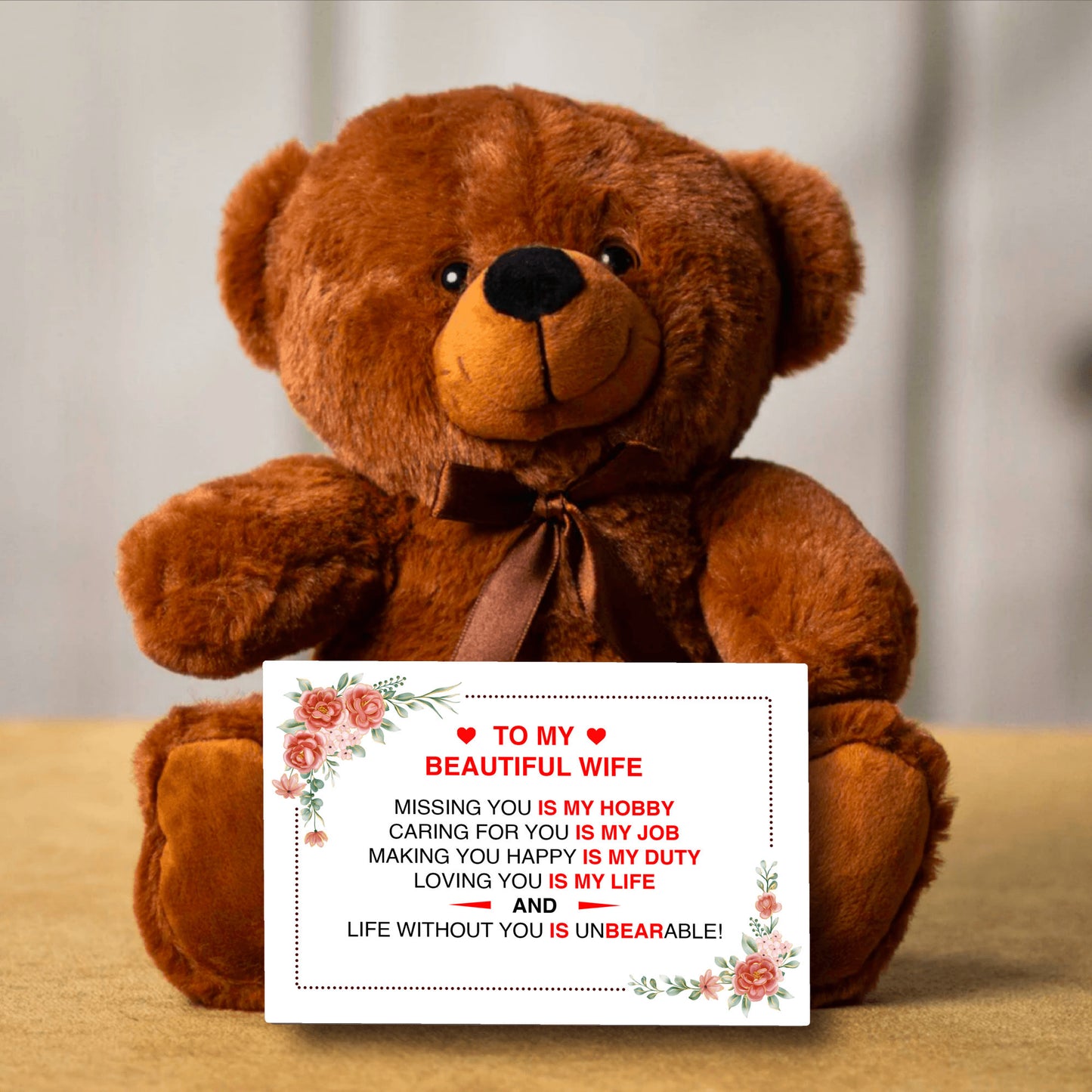 To My Beautiful Wife - Teddy Bear Gift Set - LM004