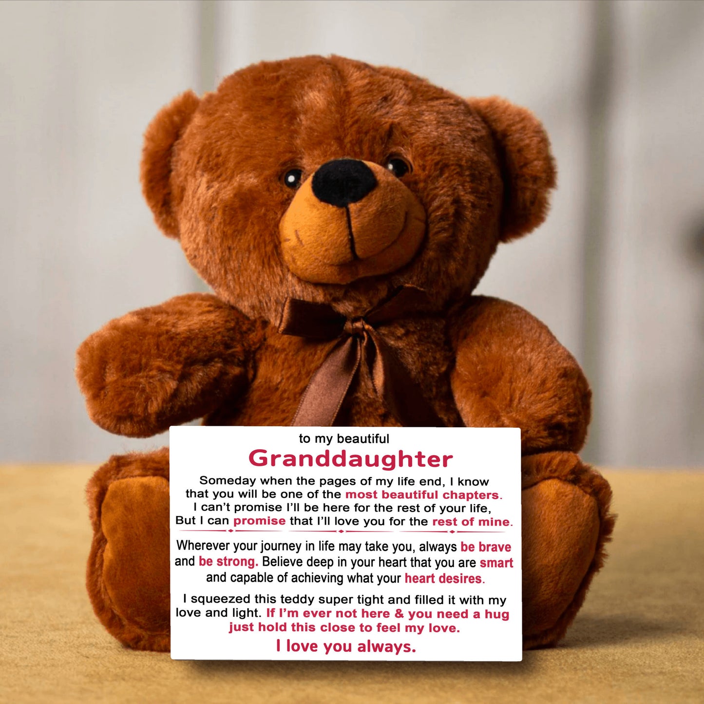 To My Granddaughter - Teddy Bear Gift Set - GD09