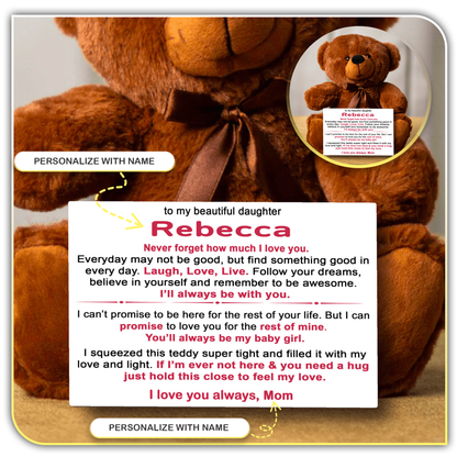 [ALMOST SOLD OUT] To My Daughter - Personalized Teddy Bear Gift Set - LM010